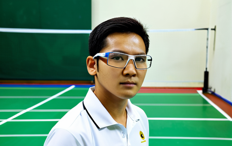 배드민턴 훈련용 도구 추천 - Badminton Training App**

"A young adult, fully clothed in comfortable sportswear, using a badminton...